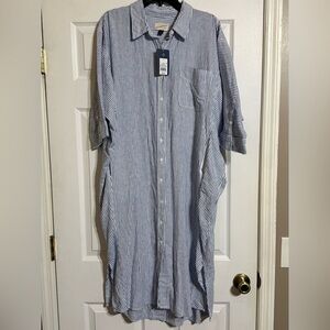Universal Thread Women’s Blue and White Striped Shirt Dress